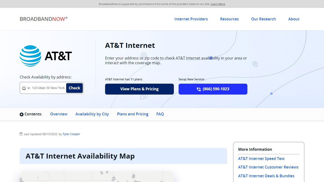 AT&T Internet: Coverage & Availability Map - BroadbandNow